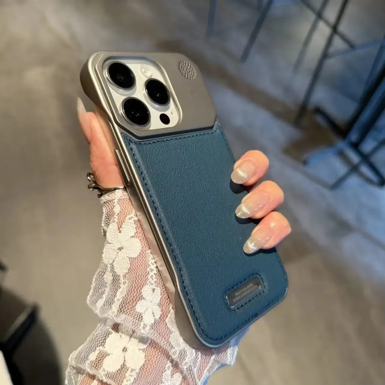 AureShield Premium Leder Hülle — Blau