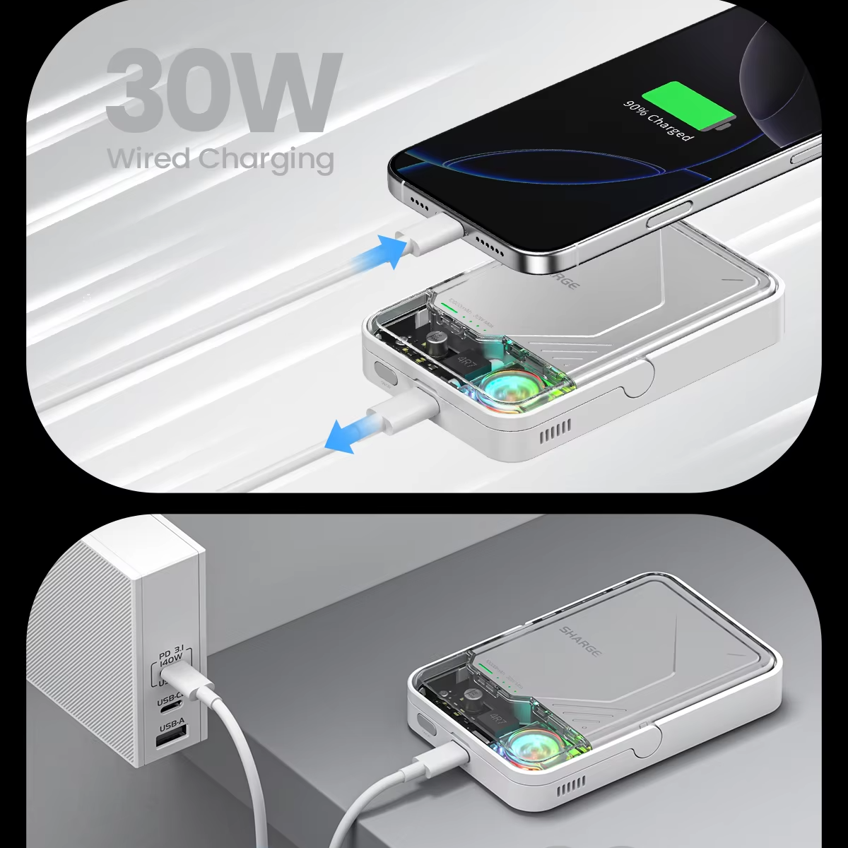 MagSafe Powerbank 10000mAh Qi2 mit Kühlung