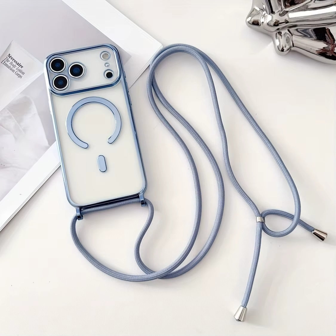 Transparente MagSafe Hülle mit Umhängeband – iPhone