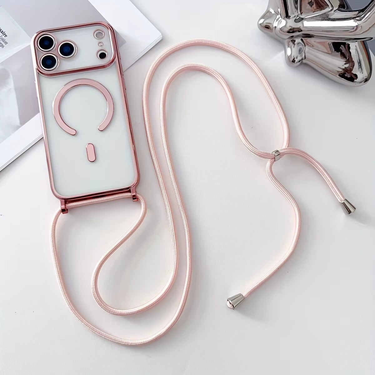 Transparente MagSafe Hülle mit Umhängeband – iPhone