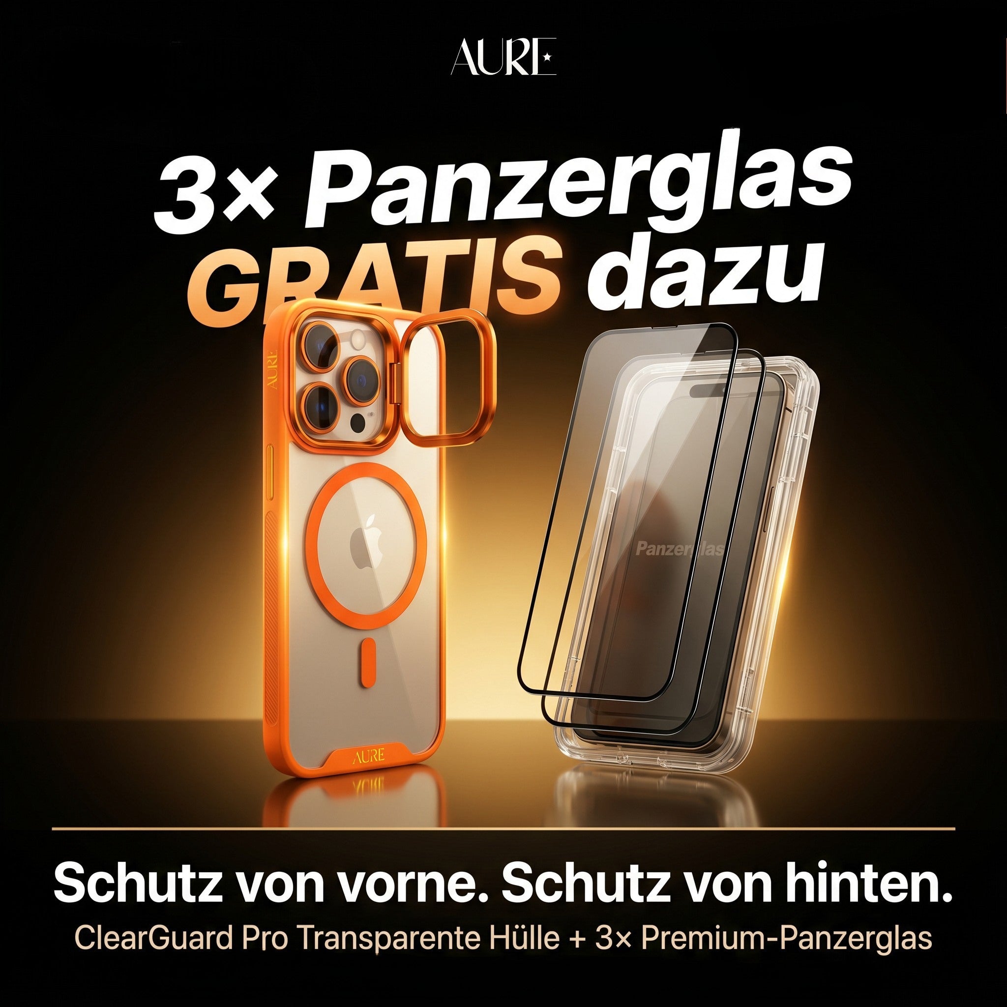 ClearGuard Pro Transparente Hülle + 3× Premium-Panzerglas 🎁