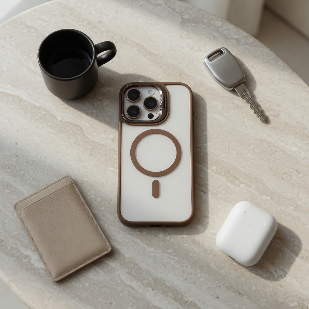 MagSafe Hülle mit Ständer Glas-Look – iPhone