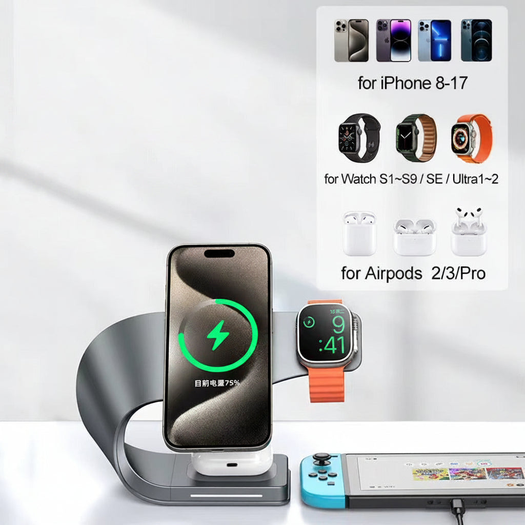 4-in-1 Ladestation MagSafe iPhone & Watch