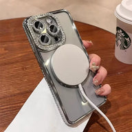 Transparente MagSafe Glitzer Hülle – iPhone