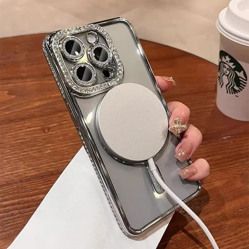 Transparente MagSafe Glitzer Hülle – iPhone
