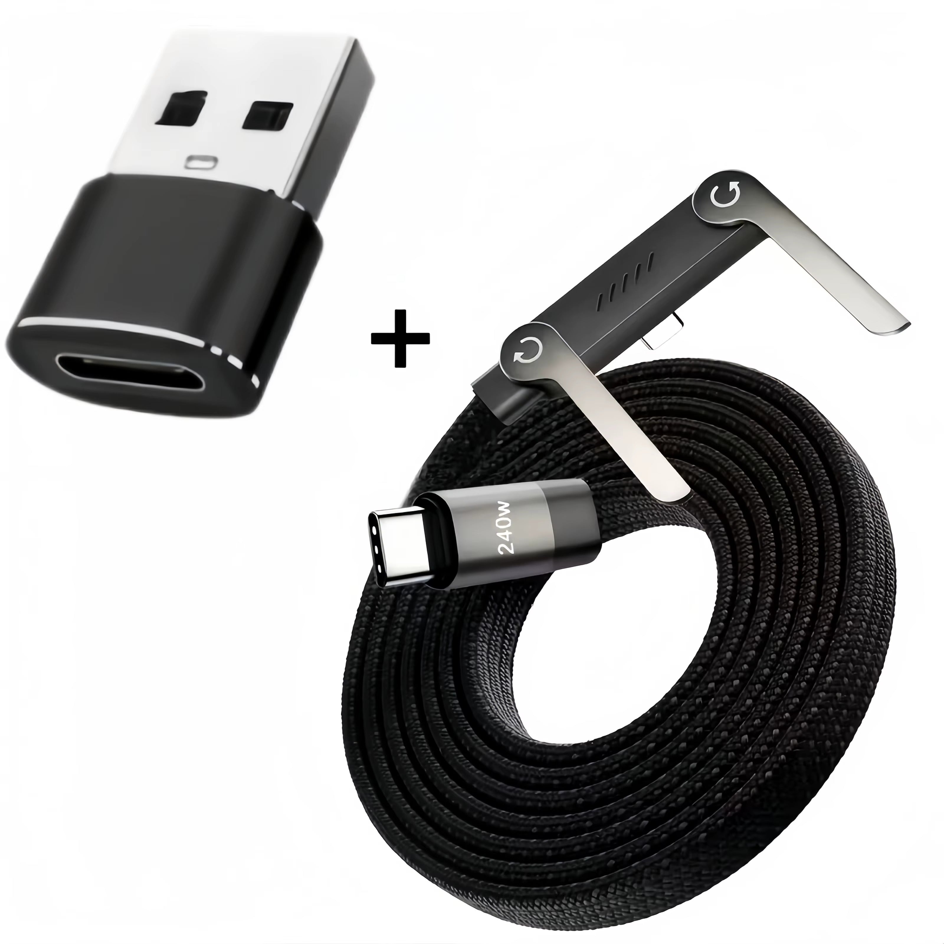 USB-C Faltkabel 240W mit Halter