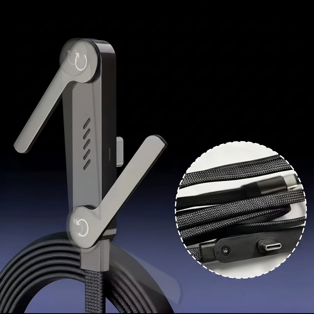 USB-C Faltkabel 240W mit Halter