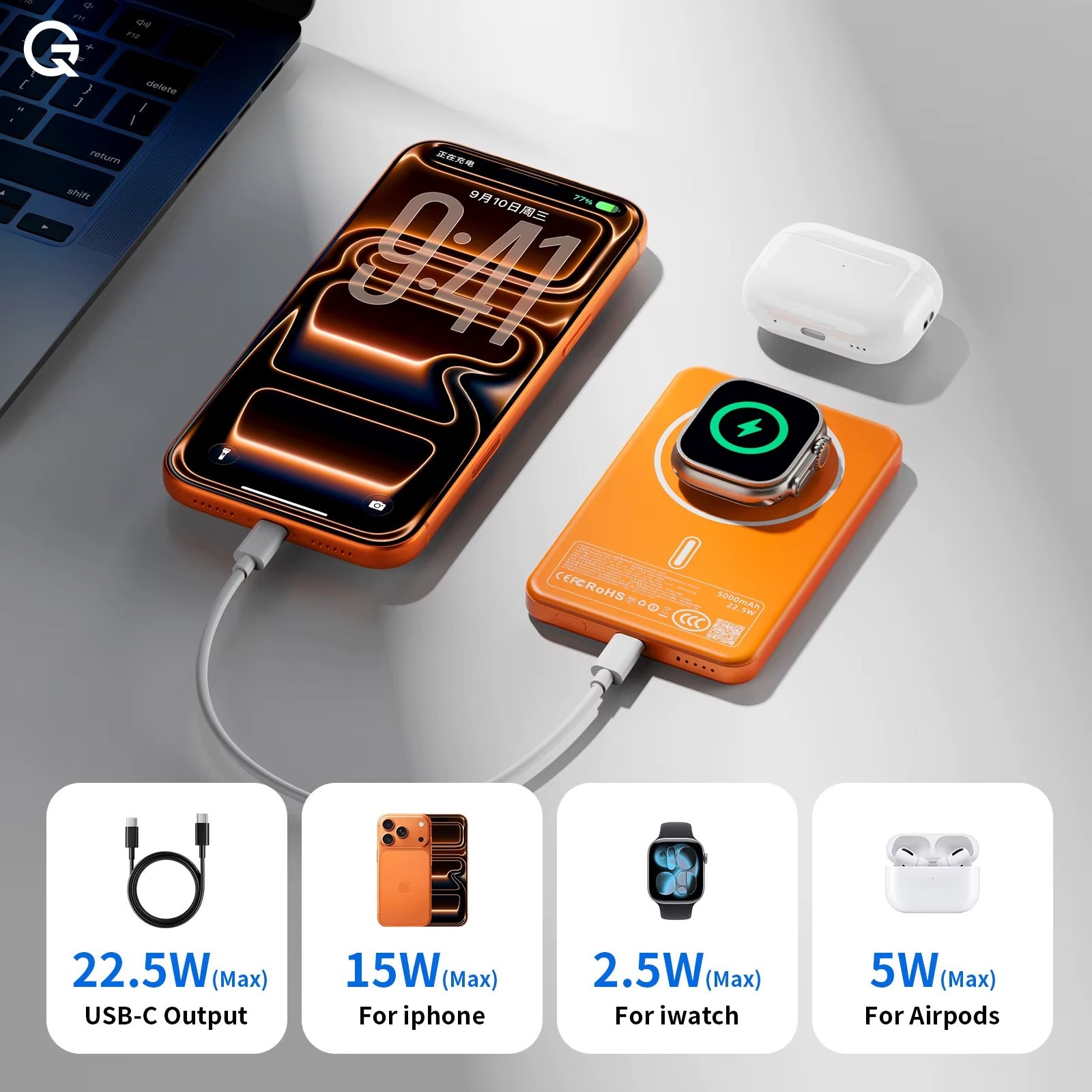 MagSafe Powerbank 5000mAh 15W Quasi-Solid