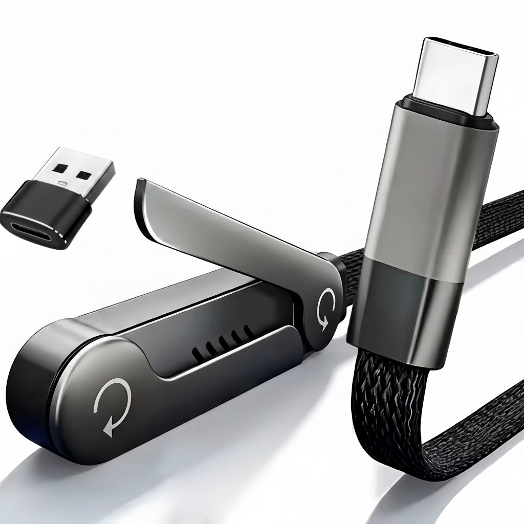 USB-C Faltkabel 240W mit Halter