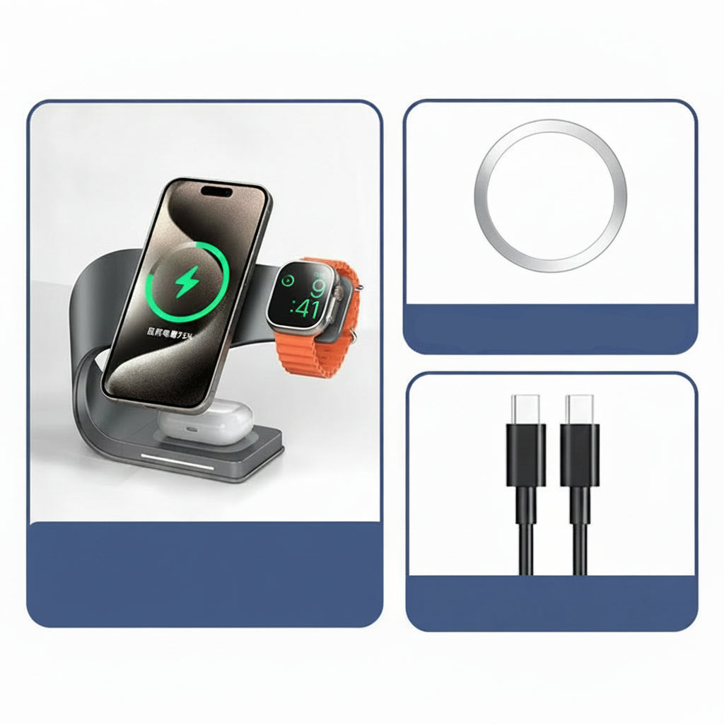 4-in-1 Ladestation MagSafe iPhone & Watch