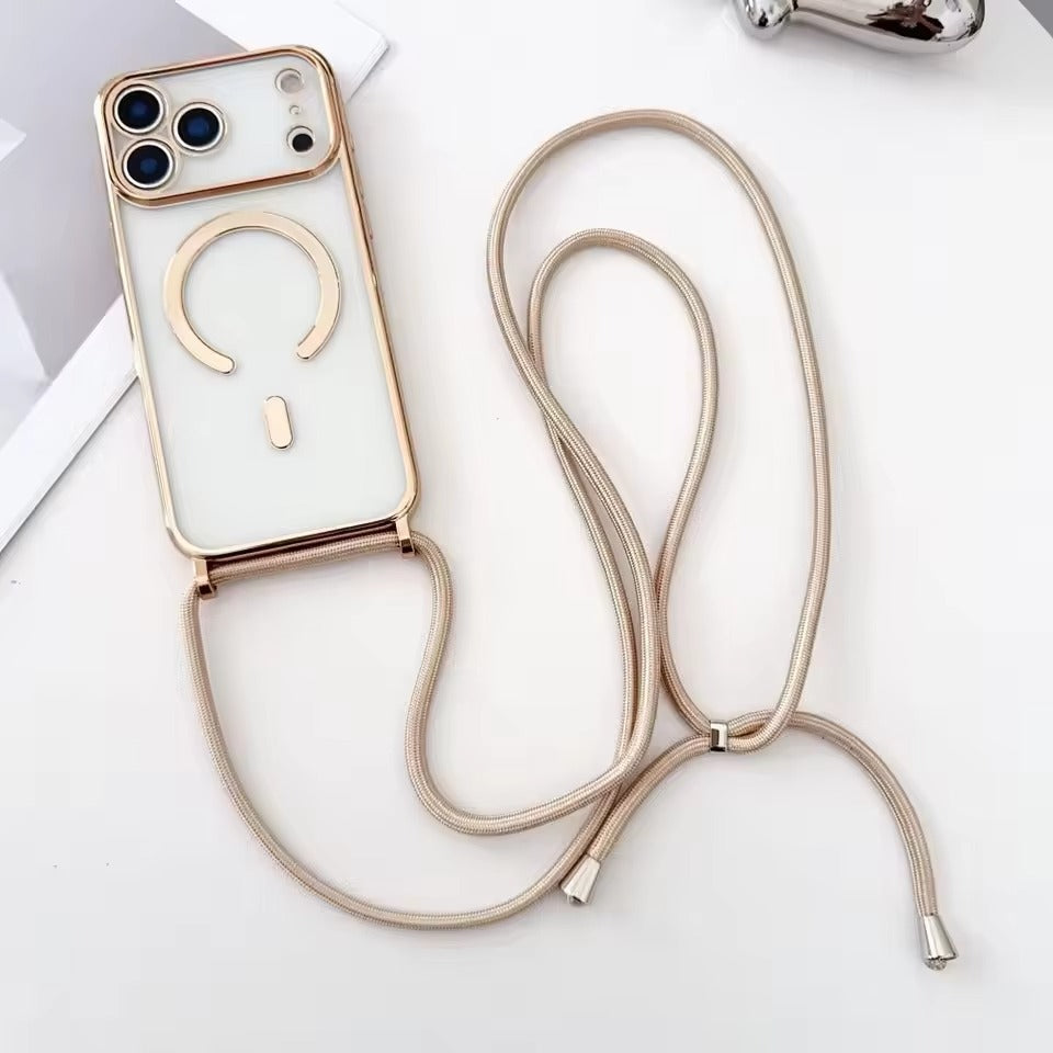 Transparente MagSafe Hülle mit Umhängeband – iPhone